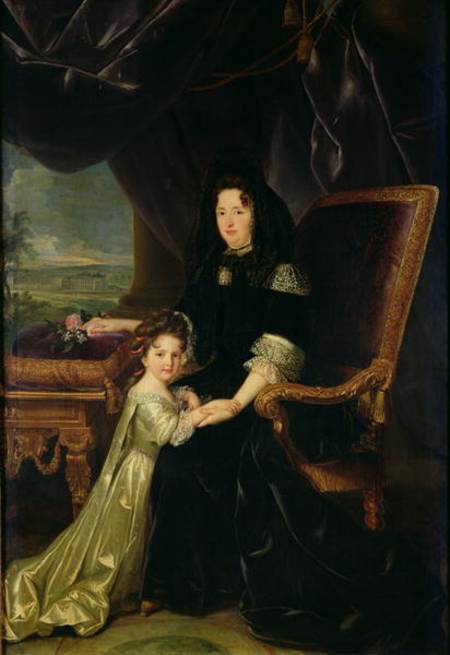 Francoise d'Aubigne (1635-1719) Marquise of Maintenon and her Niece, Francoise d'Aubigne, the Future de Louis Ferdinand Elle