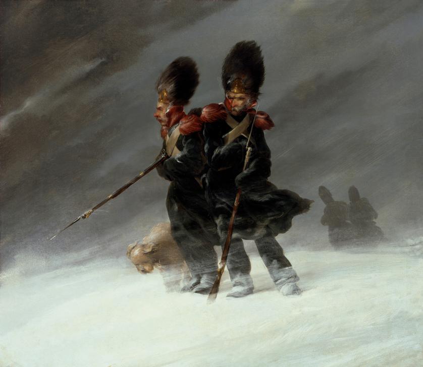 Grenadiers in the Snow de Louis Ferdinand von Rayski