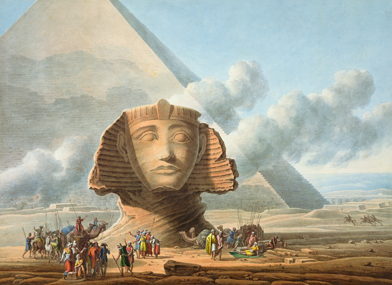 View of the Head of the Sphinx and the Pyramid of Khafre de Louis Francois Cassas