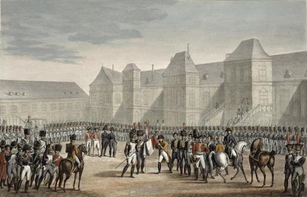 The Abdication of Napoleon and his Departure from Fontainebleau for the Island of Elba, 20 April 181 de Louis Francois Couche