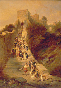 Auszug aus dem Schloss. de Louis Gabriel Eugène Isabey
