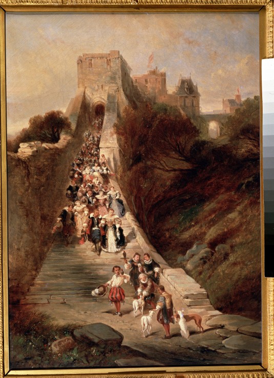 Leaving the Castle de Louis Gabriel Eugène Isabey