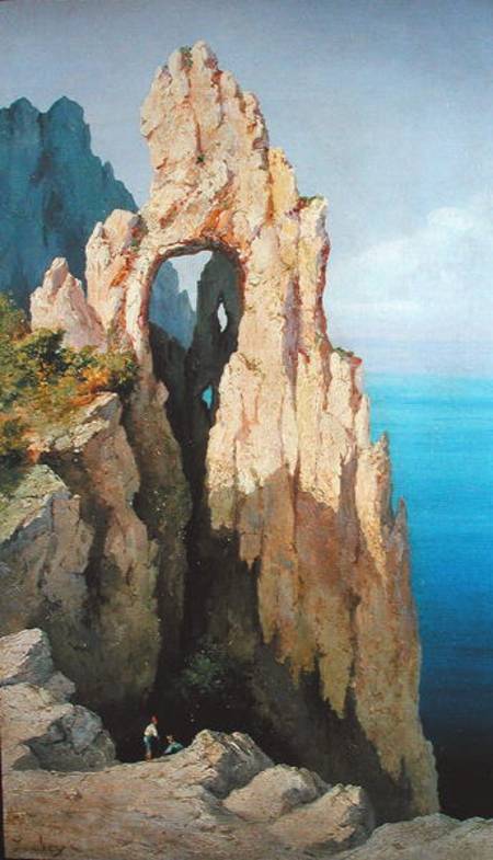 Rocks at Capri de Louis Gabriel Eugène Isabey