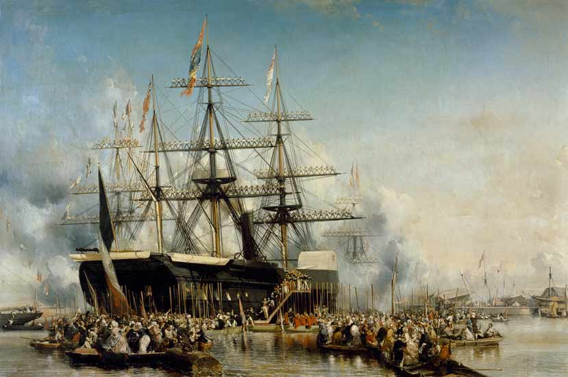King Louis-Philippe (1830-48) Disembarking at Portsmouth, 8th October 1844 de Louis Gabriel Eugène Isabey