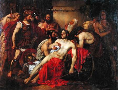 The Death of Epaminondas (c.418-362 BC) de Louis Gallait
