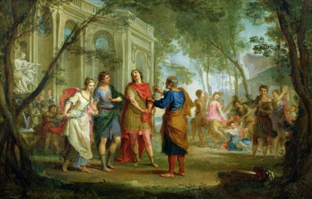 Roland Learns of the Love of Angelica and Medoro (oil on canvas) de Louis Galloche