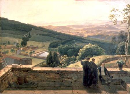 View of Vallombrosa, near Florence de Louis Gauffier