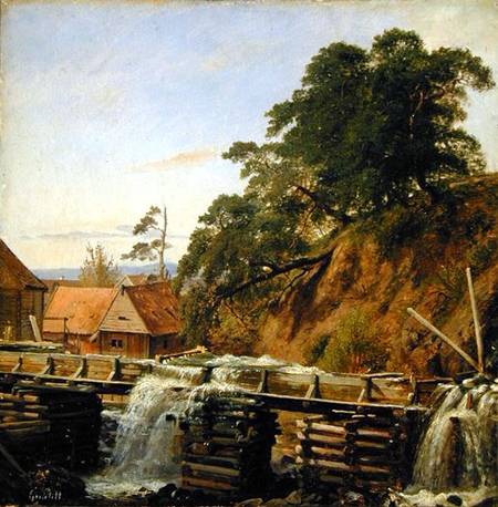 A Watermill in Christiania de Louis Gurlitt