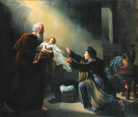 Elijah Resuscitating the Son of the Widow of Sarepta de Louis Hersent