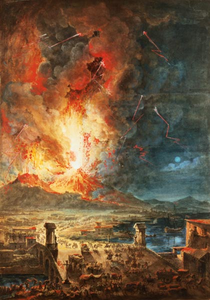 The Great Eruption of Mt. Vesuvius de Louis Jean Desprez