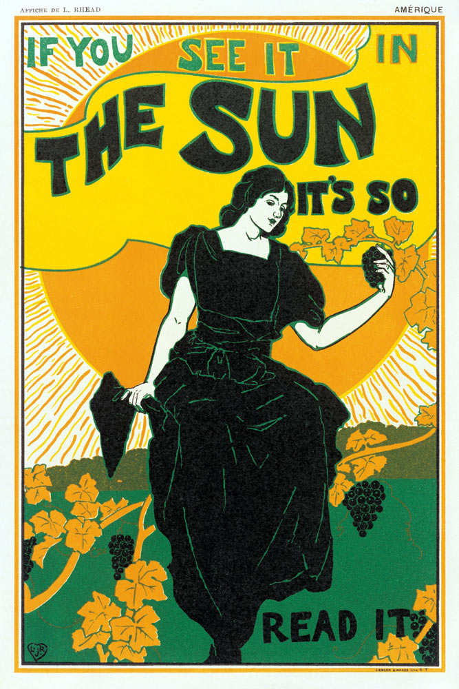 Poster advertising 'The Sun' newspaper de Louis John Rhead