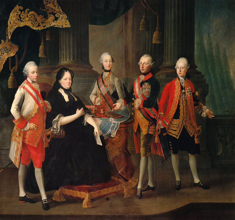 Maria Theresia with four sons de Louis Joseph Maurice