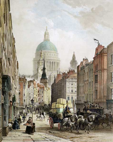 St. Paul's from Fleet Street de Louis Jules Arnout