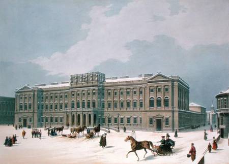 Palace of the Grand Duke of Leuchtenberg in St. Petersburg, printed by Lemercier, Paris de Louis Jules Arnout