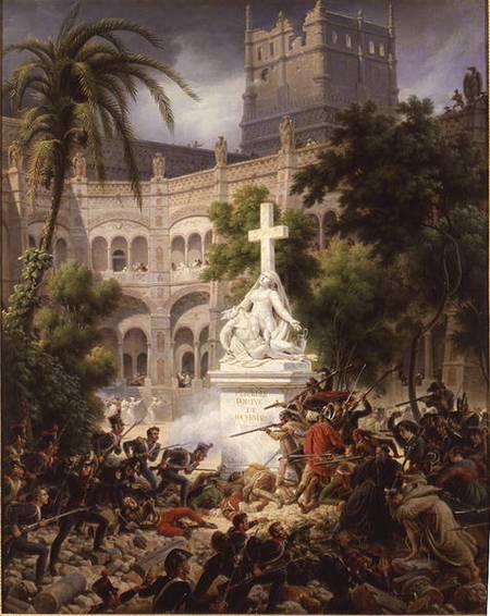 Assault on the Monastery of San Engracio in Zaragoza, 8th February 1809 de Louis Lejeune