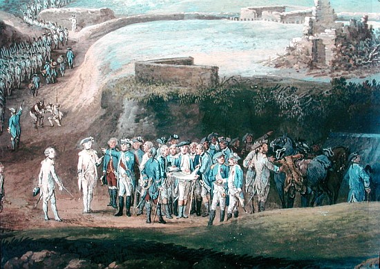 The Siege of Yorktown, 1st-17th October 1781, detail of the central group de Louis Nicolas van Blarenberghe