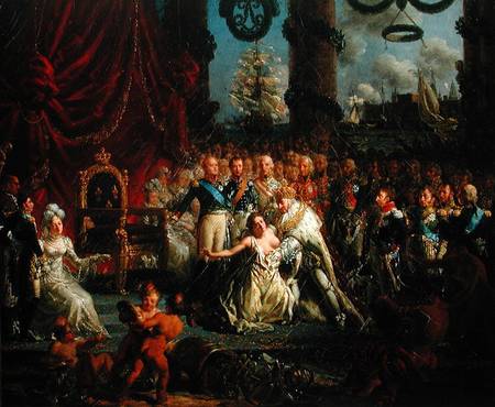 Louis XVIII (1755-1824) Helping France to her Feet de Louis Philippe Crepin