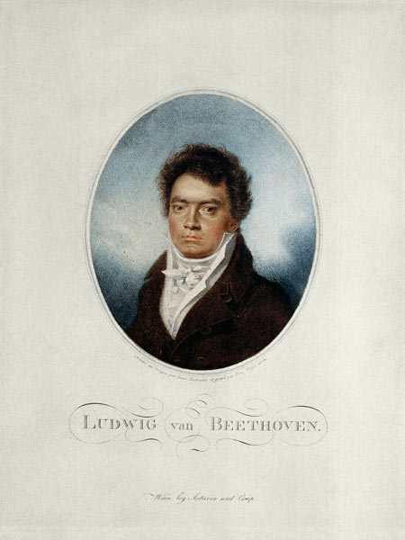 Lugwig van Beethoven (1770-1827) engraved by Blasius Hofel (1792-1863) de Louis Rene Letronne