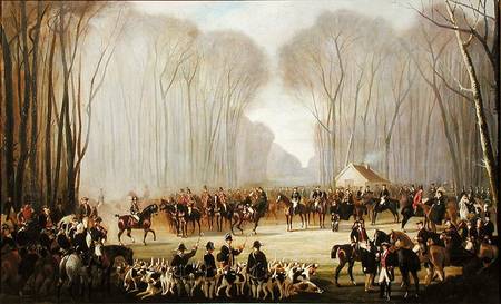 Hunt Meeting at Puis au Roi in the Forest of Compiegne de Louis Robert Heyrault