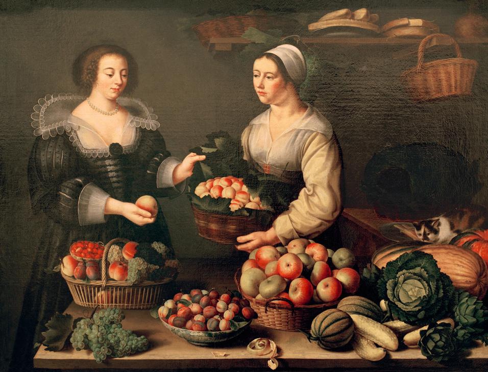 Die Früchteund Gemüseverkäuferin de Louise Moillon