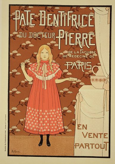 Reproduction of a poster advertising 'Doctor Peter's toothpaste' de Louis Maurice Boutet de Monvel