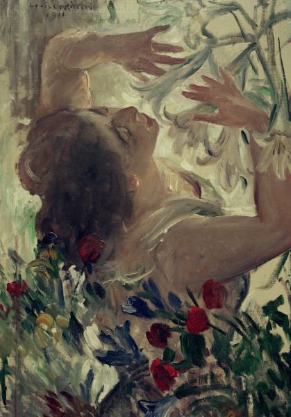 Woman w.Lilies de Lovis Corinth