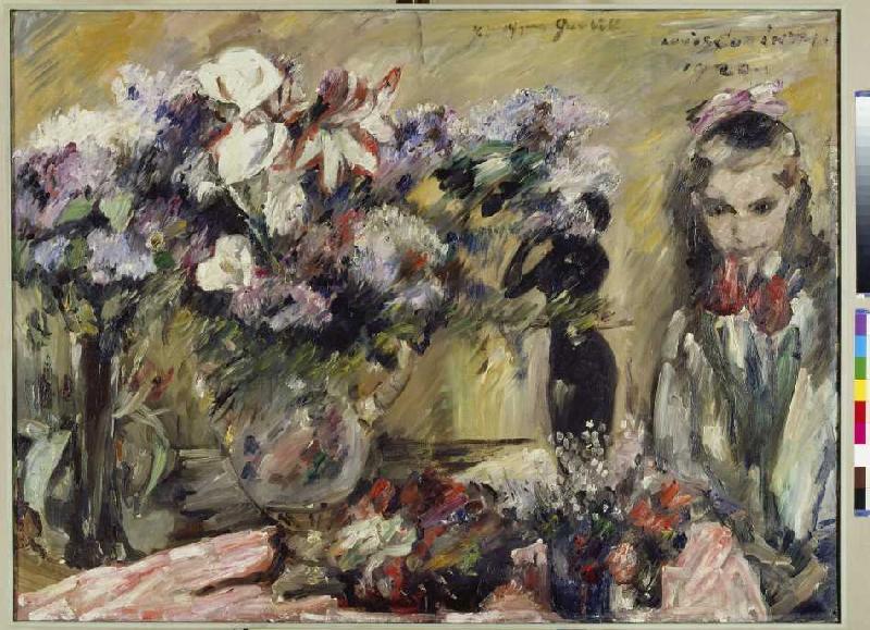 Girl with flowers de Lovis Corinth