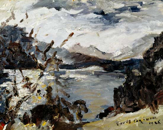 Lake Walchen Surrounded by Mountains de Lovis Corinth