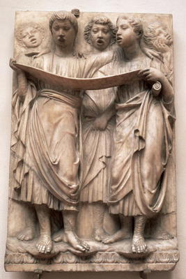 Singing angels, relief from the Cantoria by Luca della Robbia (1400-82), c.1435 (marble) de Luca  della Robbia