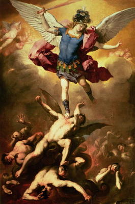 Archangel Michael overthrows the rebel angel, c.1660-65 de Luca Giordano