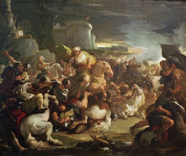 Semiramis in Battle / Giordano de Luca Giordano