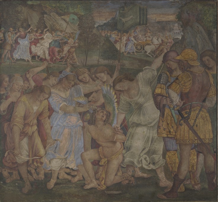 The Triumph of Chastity: Love Disarmed and Bound (Frescoes from Palazzo del Magnifico, Siena) de Luca Signorelli