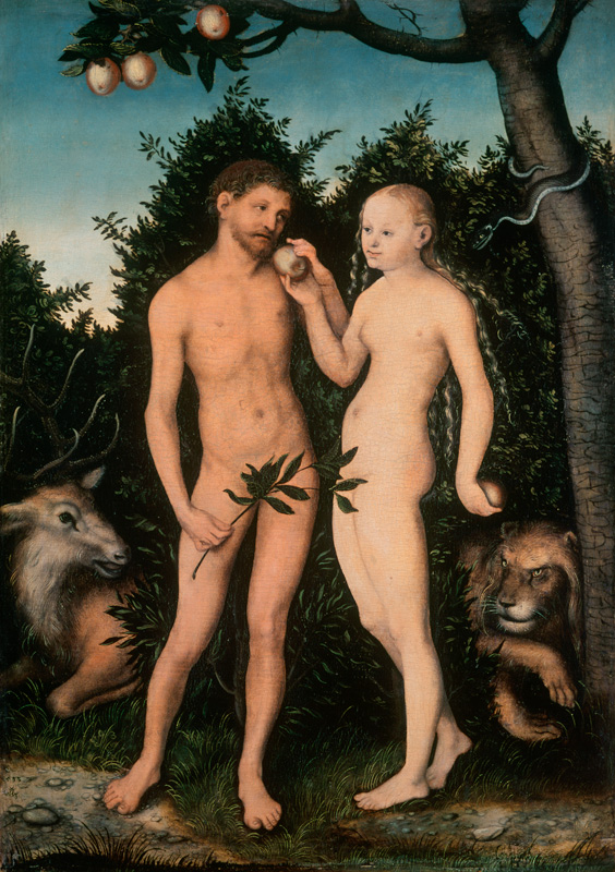 Adam and Eve in paradise (The Fall) de Lucas Cranach el Viejo