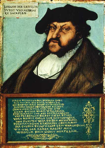 Portrait of John I (1468-1532) the Steadfast, Elector of Saxony de Lucas Cranach el Viejo
