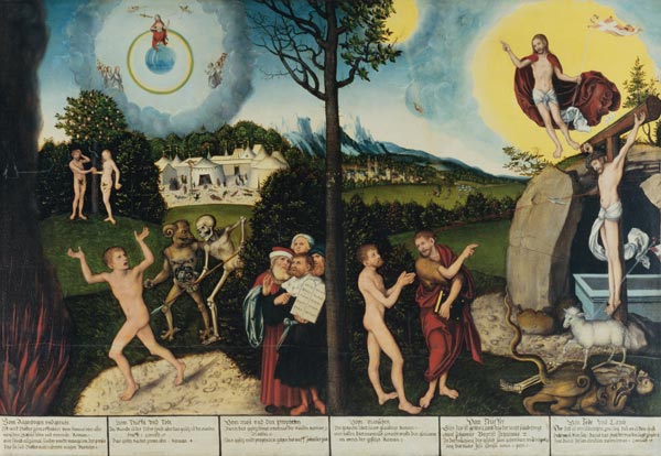 Damnation and Redemption. Law and Grace de Lucas Cranach el Viejo