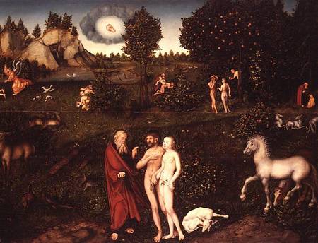 Adam and Eve in the Garden of Eden de Lucas Cranach el Viejo