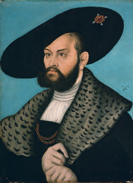 Portrait of Margrave Abrecht of Brandenburg-Ansbach, Duke of Prussia de Lucas Cranach el Viejo