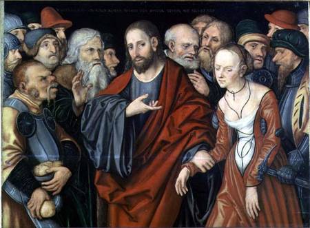 Christ and the Woman taken in Adultery de Lucas Cranach el Viejo