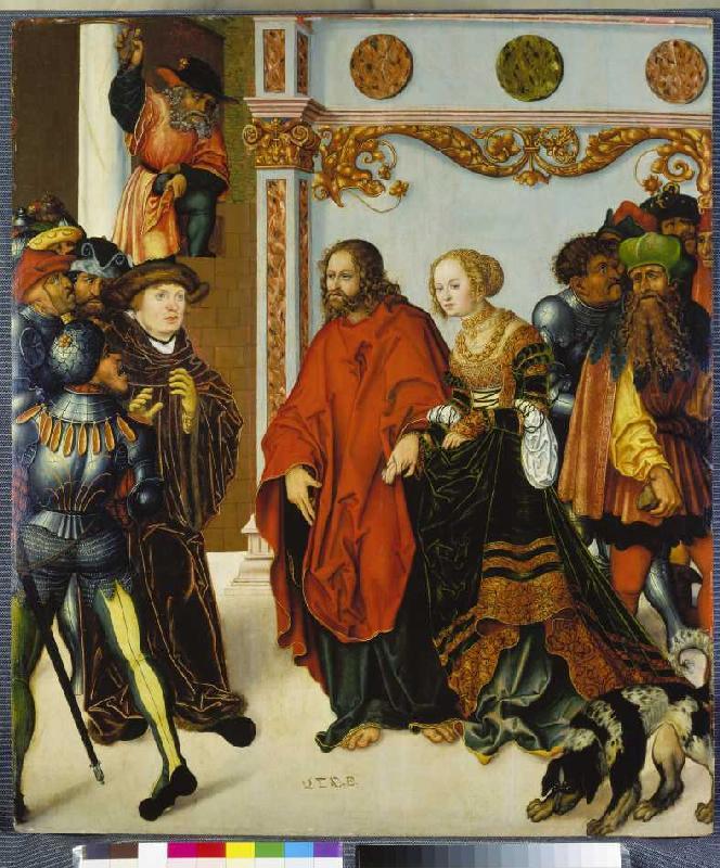 Christ and the adulteress de Lucas Cranach el Viejo