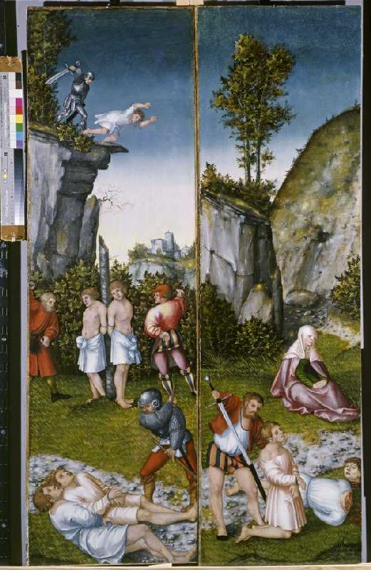 Die Marter der sieben Söhne der hl de Lucas Cranach el Viejo