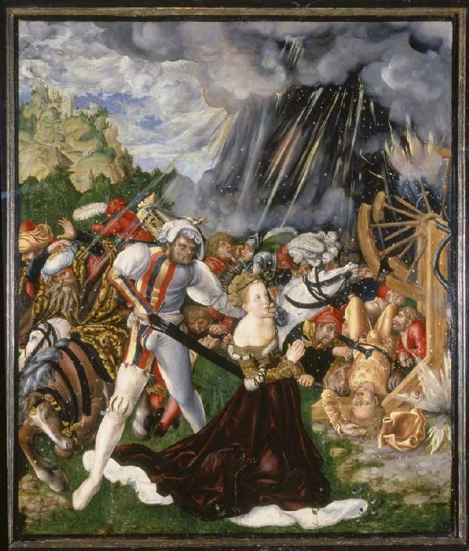 The decapitation of St. Katharina. de Lucas Cranach el Viejo