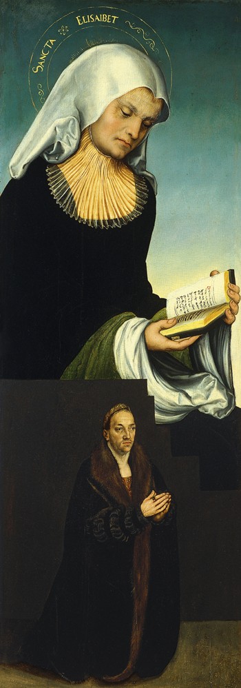 Saint Elizabeth with Duke George of Saxony as Donor de Lucas Cranach el Viejo