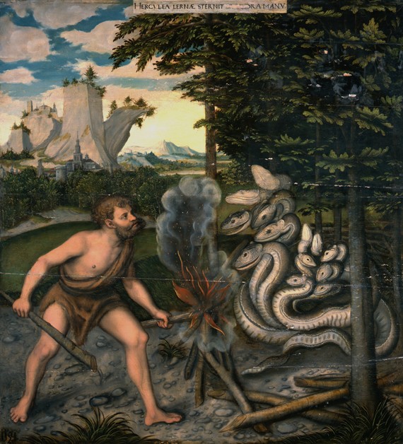 Hercules and the Lernaean Hydra (From The Labours of Hercules) de Lucas Cranach el Viejo