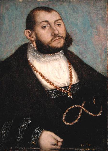 Portrait of Elector Johann Friedrich the Magnanimous (1503-53) of Saxony de Lucas Cranach el Viejo