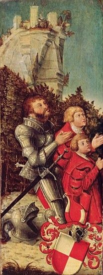 Portrait of a Knight with his two sons, c.1518-25 de Lucas Cranach el Viejo
