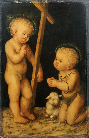 The Christ Child Blessing The Infant Saint John The Baptist de Lucas Cranach el Viejo