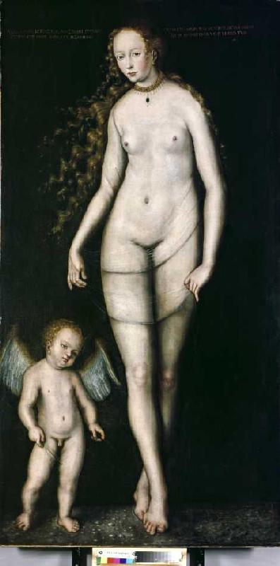 Venus mit Amor de Lucas Cranach el Viejo