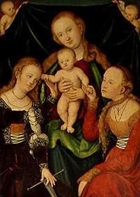 The engagement of St. Katharina. de Lucas Cranach el Viejo