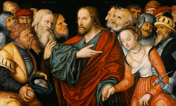 Christ and the adulteress de Lucas Cranach el Jóven