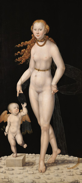 Venus and Amor de Lucas Cranach el Jóven
